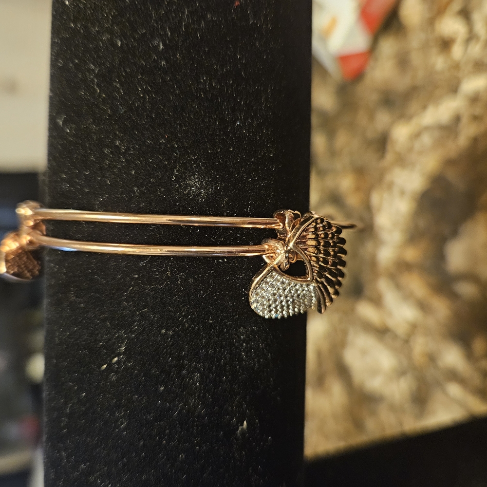 Elegant Rose Gold and Silver Bangle
